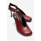 LuviShoes FLARIS Kırmızı Cilt Kadın Topuklu Ayakkabı