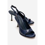 LuviShoes ISELIN Lacivert Kadın İnce Topuklu Ayakkabı