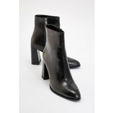 LuviShoes Jewel Siyah Cilt Kadın Topuklu Bot