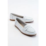 LuviShoes Kadın Beyaz Cilt Babet F02
