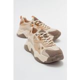 LuviShoes LECCE Bej-Kahve Kadın Spor Ayakkabı