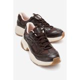 LuviShoes LETTY Kahverengi Baskı Scuba Kadın Spor Ayakkabı