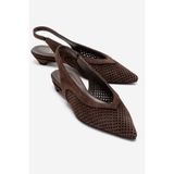 LuviShoes LIEVE Kahverengi Süet Hakiki Deri Kadın Alçak Topuklu Ayakkabı