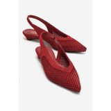 LuviShoes LIEVE Kırmızı Süet Hakiki Deri Kadın Alçak Topuklu Ayakkabı