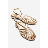 LuviShoes LISS Altın Cilt Kadın Sandalet
