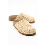 LuviShoes LOOP Bej Örme Kadın Terlik