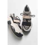 LuviShoes LULEN Siyah Vizon Sim Yazılı Cırtlı Kadın Spor Sneakers