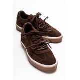 LuviShoes MELLE Kahverengi Süet Hakiki Deri Kadın Günlük Spor Ayakkabı