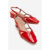 LuviShoes OLENA Kırmızı Rugan Kadın Topuklu Sandalet
