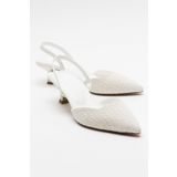 LuviShoes OVER Beyaz Kadın Topuklu Ayakkabı