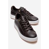 LuviShoes PALLEN Kahverengi Cilt Hakiki Deri Kadın Günlük Spor Ayakkabı