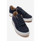 LuviShoes PALLEN Lacivert Süet Hakiki Deri Kadın Günlük Spor Ayakkabı