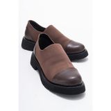 LuviShoes PANOLA Kahverengi Cilt Scuba Kadın Günlük Ayakkabı