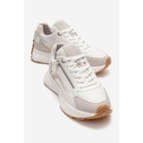 LuviShoes ROCCA Buz Beyaz Fermuar Detaylı Kadın Sneaker