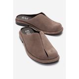 LuviShoes TANSY Vizon Süet Hakiki Deri Önü Kapalı Kadın Terlik