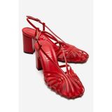 LuviShoes WILDA Kırmızı Kadın Kalın Topuklu Ayakkabı