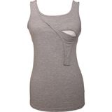 Luvmabelly 1501_1502 Lohusa Emzirme Atleti Gri %95 Pamuk %5 Elastan Kalite Rahat Yaka Tasarımı - XL