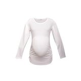 LuvmaBelly 2301-2309 Pamuklu Uzun Kollu Beyaz Hamile T-shirt