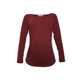 LuvmaBelly 2301-2309 Pamuklu Uzun Kollu Kırmızı Hamile T-Shirt