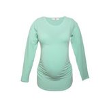 LuvmaBelly 2301-2309 Pamuklu Uzun Kollu Mint Yeşili Hamile T-Shirt
