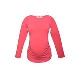 LuvmaBelly 2301-2309 Pamuklu Uzun Kollu Pembe Hamile T-Shirt