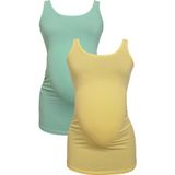 Luvmabelly Myra1005_1006 Hamile Atlet Seti %98 Pamuklu Sarı ve Mint Renkli Rahat Tasarım S Beden