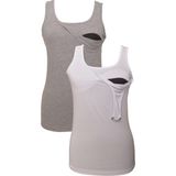 LuvmaBelly MYRA1501_1503 Gri Beyaz Emzirme Atlet Seti