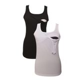 LuvmaBelly MYRA1502_1503 Beyaz Siyah Emzirme Atlet Seti