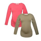 LuvmaBelly MYRA2305-2307 Pembe Haki Hamile T-Shirt Seti