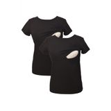 LuvmaBelly MYRA2501-2501 Siyah Emzirme Hamile T-Shirt Seti