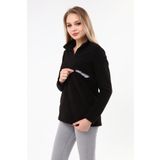 Luvmabelly Myra4550 Fermuarlı Emzirme Polar -siyah