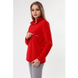 Luvmabelly Myra4553 Fermuarlı Emzirme Polar -kırmızı