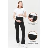 Luvmabelly Myra8065 Termal İçi Şardonlu Sıcak Tutan Beli Ayarlanabilir İspanyol Paça Hamile Taytı