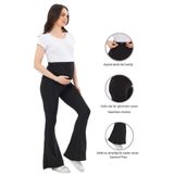 Luvmabelly Myra8120 Toparlayıcı Ince Dalgıç Ispanyol Paça Beli Ayarlanabilir Hamile Tayt, Siyah, 3XL