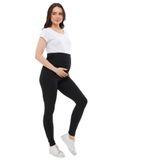 Luvmabelly Myra8140 Toparlayıcı Fitilli Hamile Taytı, Beli Ayarlanabilir, Siyah, M Beden