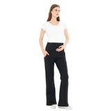 Luvmabelly Myra8155 İspanyol Paça Çelik Örme Hamile Pantolonu, Siyah, M Beden