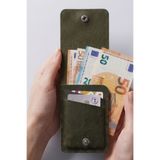 luvo Hakiki Deri Cüzdan Haki 4 Kart Kapasiteli Dikey El Yapımı Erkek Kadın Hediyelik