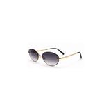Luvron Degrade Cam Gold Retro Oval Çerçeve İnce Sap Unisex UV400 Vintage Retro Güneş Gözlüğü