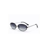 Luvron Siyah Cam Metal Çerçeve Retro Oval İnce Sap Unisex UV400 Vintage Retro Güneş Gözlüğü