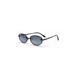 Luvron Siyah Cam Siyah Çerçeve Retro Oval İnce Sap Unisex UV400 Vintage Retro Güneş Gözlüğü