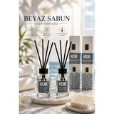 Luvroshe Çubuklu Oda Ortam Kokusu Beyaz Sabun Banyo Tuvalet Yatak Odası Mutfak Ferah Koku 2X50 ml