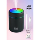 Luvroshe Yeni Micro LED Işıklı Mini Ortam Oda Hava Nemlendirici ve Taşınabilir Buhar Makinesi H2O Humidifier - Gri