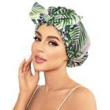 Luvruitaky Kadınlar için Lüks Duş Boneleri Yeniden Kullanılabilir Su Geçirmez Saç Başlığı Ayarlanabilir İlmek Saç Banyo Başlığı (Yeşil Avuç İçi)