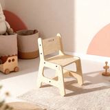 Luvy Kids Furniture Luni Doğal Ahşap Çocuk Aktivite Sandalyesi Montessori - Huş Beyaz