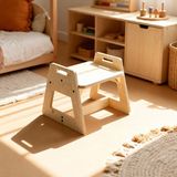 Luvy Kids Furniture Maya Ahşap Aktivite Çocuk Taburesi Montessori - Huş Beyaz - Renk