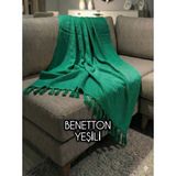 Luwino Home Koltuk Örtüsü , Tv Şalı , Throw ,yatak Örtüsü , Çok Amaçlı Örtü , Benetton Renk 180X200 cm - 180 x 200 cm - Yeşil