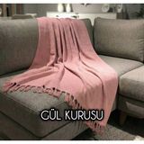 Luwino Home Koltuk Örtüsü , Tv Şalı , Throw ,yatak Örtüsü , Çok Amaçlı Örtü , Gül Kurusu Renk 180X200 cm - 180 x 200 cm