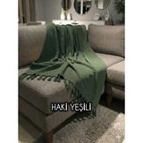Luwino Home Koltuk Örtüsü , Tv Şalı , Throw ,yatak Örtüsü , Çok Amaçlı Örtü , Haki Renk 180X200 cm - 180 x 200 cm - Haki Yeşili
