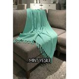 Luwino Home Koltuk Örtüsü , Tv Şalı , Throw ,yatak Örtüsü , Çok Amaçlı Örtü , Mint Yeşili Renk 180X200 cm - 180 x 200 cm