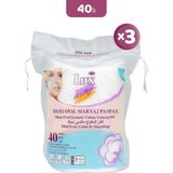 Lux 40'lı x 3 Maxi Oval Makyaj Pamuğu Yumuşak Dokulu Temizleme Mendilleri